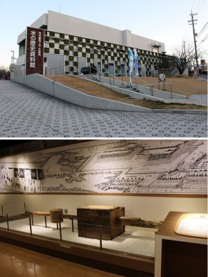 水の歴史資料館。下の写真は、江戸時代の木製の水道設備