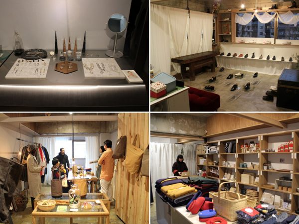 ジュエリー、靴、衣料品、雑貨など各種の店舗が入居した