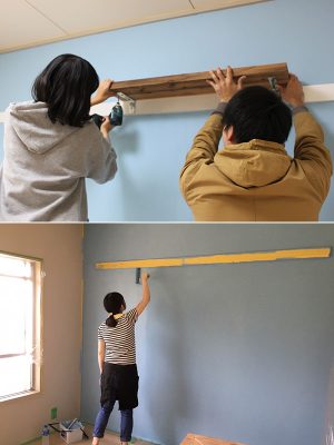 退去時には設置した棚や手すりは撤去する必要があるが、塗った壁や貼った壁紙などは元に戻す必要はない。写真は体験イベントの風景(画像提供:大阪府住宅供給公社)