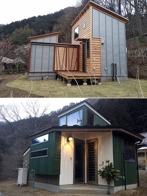 コンテストの優秀賞に選ばれたデザインをもとに、村内に建設されたタイニーハウス