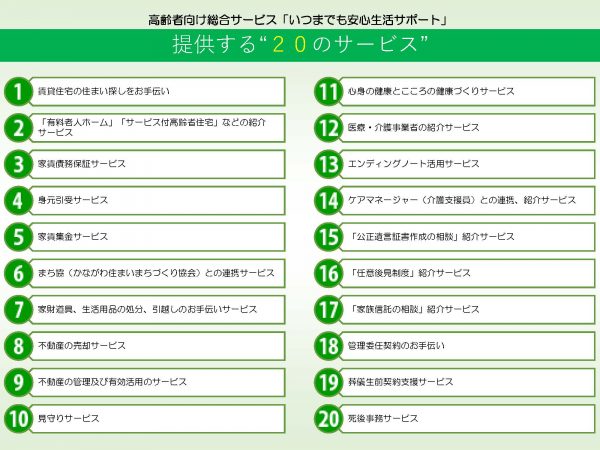 MYJホームが提供する20のサービス