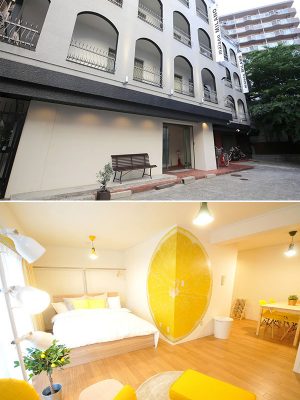 地上5階建て全28室。うち14室が民泊として機能している『メゾンミラノ』。宿泊施設の運営・運営代行サービスを行う株式会社メインツリージャパンと事業主の株式会社ビーロット、リノベーション施工を行う株式会社ノットコーポレーションによるプロジェクトだ
