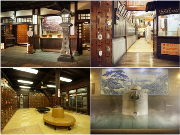 ▲日本各地の銭湯が次々に廃業していくなか、文化財として保存される『道後温泉本館』。現役の公衆浴場自体が世界的に有名な観光スポットとなっているケースは珍しい。道後温泉には3000年の長い歴史があるが泉質は有史以来まったく変わっていないという。写真右下『神の湯男子浴室』では、道後温泉で最も古い124年前の湯釜がそのまま残され現在も使われている