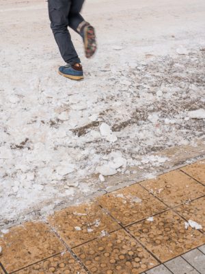 積雪した札幌市内の路面