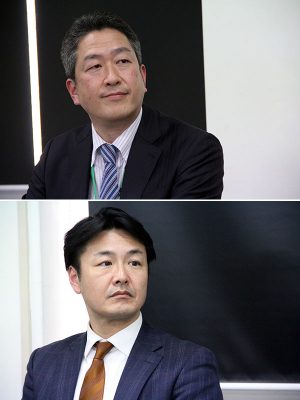 (写真上)株式会社三友システムアプレイザル 取締役 田井政晴氏<br>
(写真下)株式会社ブリッジにいがたのゼネラルマネージャー、川邊正則氏。ブリッジにいがたは、第四北越フィナンシャルグループの地域商社。「空き家調査員育成プロジェクト協議会」に参加している。シンポジウムでは、川邊氏が地域商社の役割や取り組みなどについて紹介した