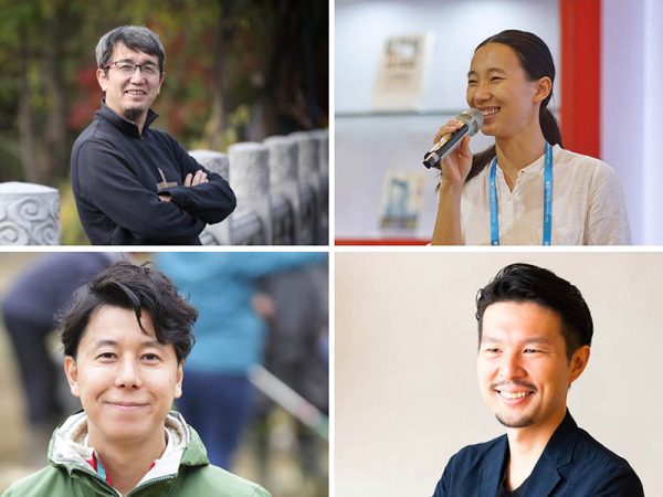 左上から時計回りに阿甘氏、金静氏、主催のHITOTOWAの荒氏、若尾氏