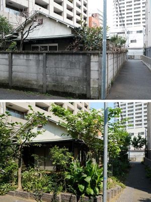 撤去前、撤去後。塀がどれだけ空間をつまらなくしていたかがよく分かる