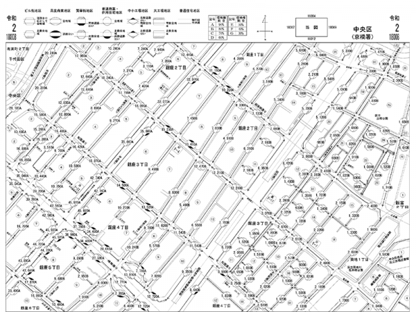 参考:国税庁 路線価より 中央区銀座4