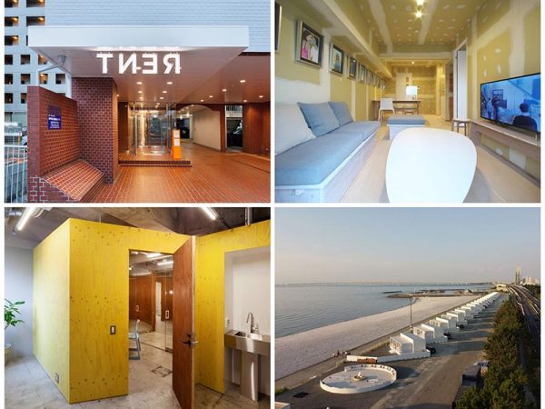 左の2点はシェアリングリノベーション賞の「賃貸(RENT)の常識をひっくり返す!TNER(エコラ+リビタ)」(株式会社エコラ)、右上はマーケティングリノベーション賞の「完成度90%で販売する『未完成住宅』」(9株式会社)、右下は公共空間リノベーション賞の「予約殺到のトレーラーホテル。PFIによるビーチリノベーション。」