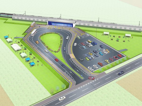 当別町が整備を進めている駅前広場の完成予想イメージ(町提供)