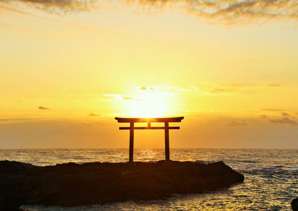 茨城県大洗磯前神社からの初日の出