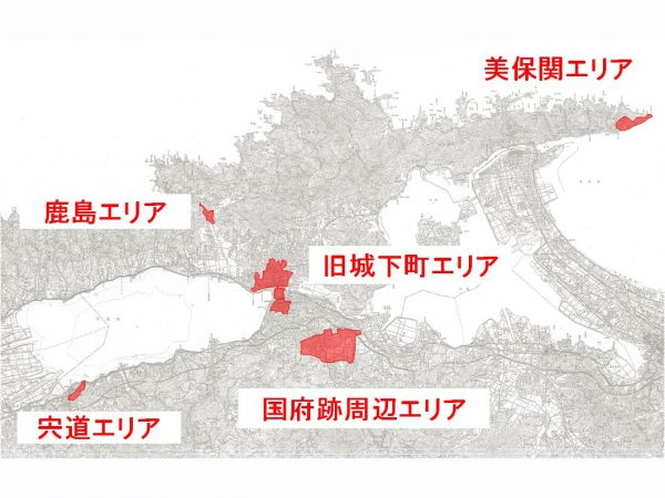 松江市歴史的風致維持向上計画の重点区域。提供:松江市