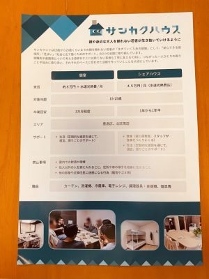 サンカクシャでは、安定して住む場所がない若者のための個室シェルターとシェアハウスを運営している