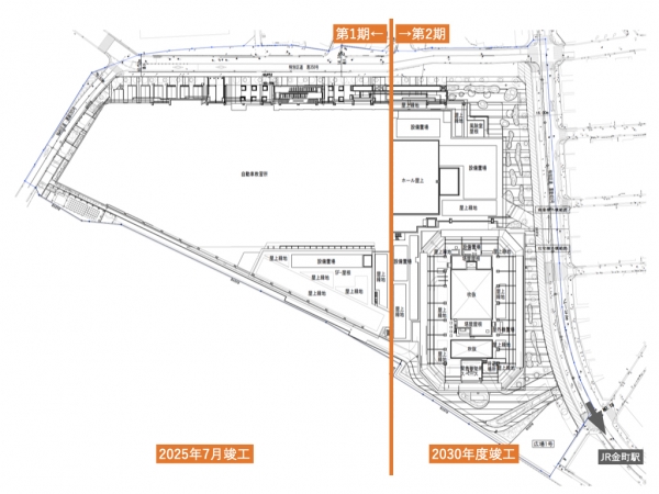 建築工事中の第Ⅰ期エリア(2025年4月中旬撮影)