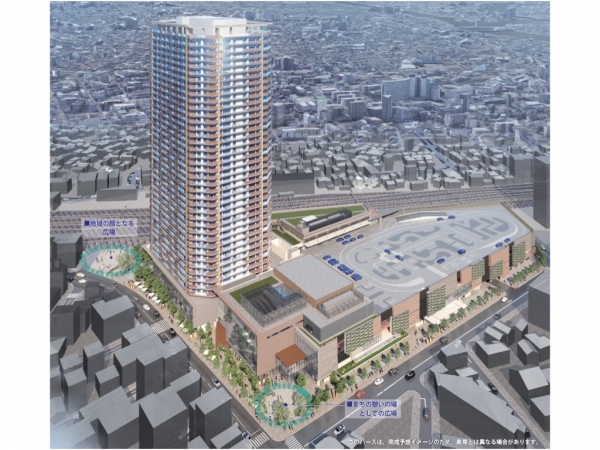 段階的な施工計画(※出典:東金町一丁目西地区市街地再開発組合「東金町一丁目西地区第一種市街地再開発事業〜金町駅北口の魅力向上を目指して〜」)