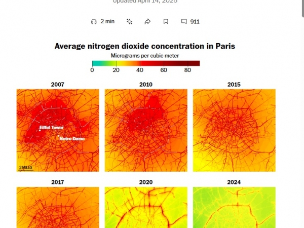 パリ市庁舎。市は自転車利用推進、歩行者道路整備のほか、緑化にも熱心に取り組んでおり、市庁舎前の広場も今、緑化工事が行われていて塀が建てられている