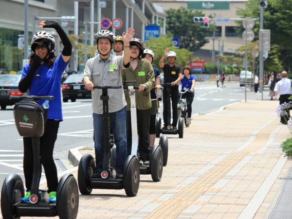 セグウェイの走行実験をセグウェイツアーとして一般でも募集した(画像提供:つくば市)