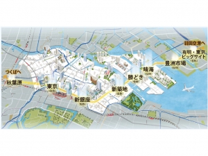 都心・臨海地下鉄新線のルート案 ※中央区(2024年10月)「都心・臨海地下鉄新線パンフレット」