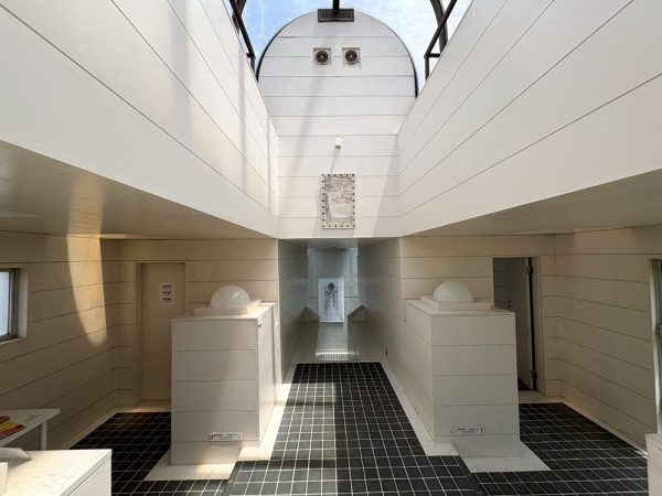 玄関から2階のホールに向かう階段(写真:宮沢洋)