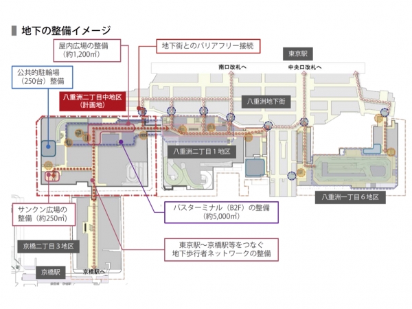 3地区の地下整備イメージ ※出典:内閣府(2016年12月)「第10回 東京都都市再生分科会」資料