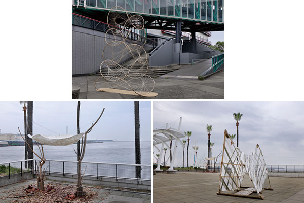 上)グループ6「延」左下)グループ7「往来のあわい」右下)グループ8「交わり、重なり、紡ぐ」©Satoshi Shigeta