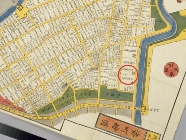 江戸切絵図 ※出典:景山致恭、戸松昌訓、井山能知//編『〔江戸切絵図〕』御江戸番町絵図,尾張屋清七,嘉永2-文久2(1849-1862)刊、国立国会図書館デジタルコレクション、https://dl.ndl.go.jp/pid/1286658 (参照 2025-11-04)