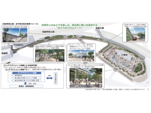池袋駅前公園・歩行者空間の整備イメージ ※出典:第17回東京都都市再生分科会(2020年3月)資料より抜粋