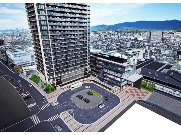 プロジェクト全体のイメージ図(画像引用:向日市「市街地再開発事業 事業計画」)