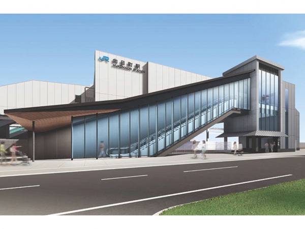 駅の完成予想図(画像引用:向日市「JR向日町駅自由通路等整備に係る工事説明会」)