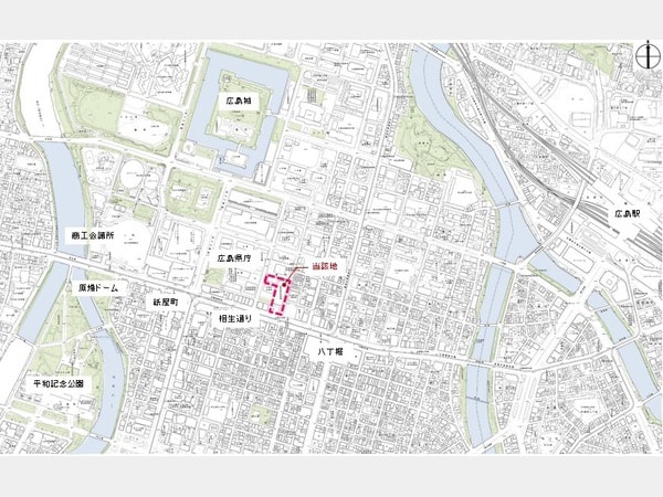 都市再生緊急整備地域に指定されている紙屋町・八丁堀エリアの区域(出典:広島市公式ウェブサイト)