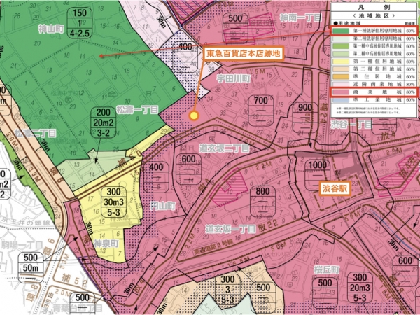 都市再生緊急整備地域(渋谷駅周辺地域)並びに同地域内における実施中のプロジェクト ※出典:内閣府https://www.chisou.go.jp/tiiki/toshisaisei/kinkyuseibi_list/index.html