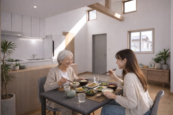 1階の平面図。中央にみんなの庭、みんなの部屋がある(画像提供/としまち研)