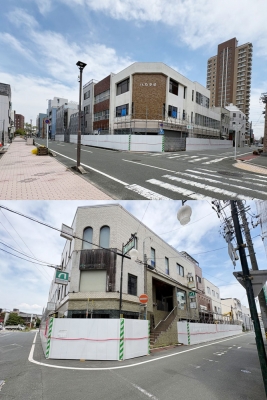 「豊橋花園・魚町地区優良建築物等整備事業」では複数の建物を解体中(2026年6月現在)