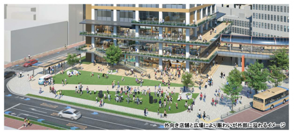 複合マンションで計画されている断面図(画像引用:茨木市「ソシオ茨木建替え事業計画案」)
