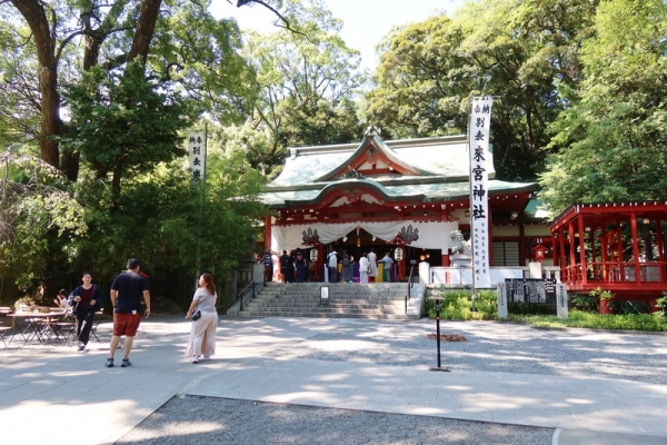 熱海復活が始まった初期に大きな役割を果たしたもののひとつに来宮神社がある。折からの神社、ご朱印ブームもあって訪れる人が増えたのだ(筆者撮影)