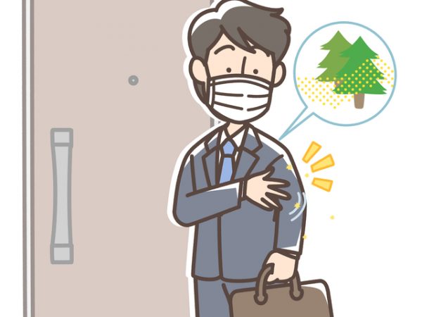 花粉は家の中にできるだけ持ち込まないように玄関先で払って家に入りたい