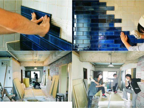 壁を建てる作業や電気工事などはプロに頼んだものの、それ以外でできることは自分たちで