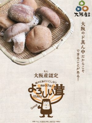 「都会でのシイタケ栽培ってめっちゃ、よろしいやん」ということから名付けられた『よろしい茸』。大阪の特産と認められる加工食品「大阪産(おおさかもん)」に認定されている