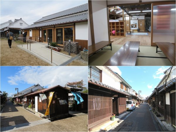 左上/学童として利用されている建物外観、右上/同内装、右下/左側にフレンチレストランがあるのだが、町並みに馴染んでいて言われないと気づかないほど。左下/カフェのような店舗も何軒か点在