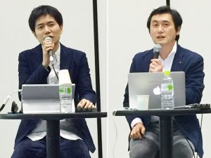 写真左：株式会社KADOKAWA ASCII STARTUP 北島幹雄氏　写真右：きびだんご株式会社代表取締役 松崎良太氏