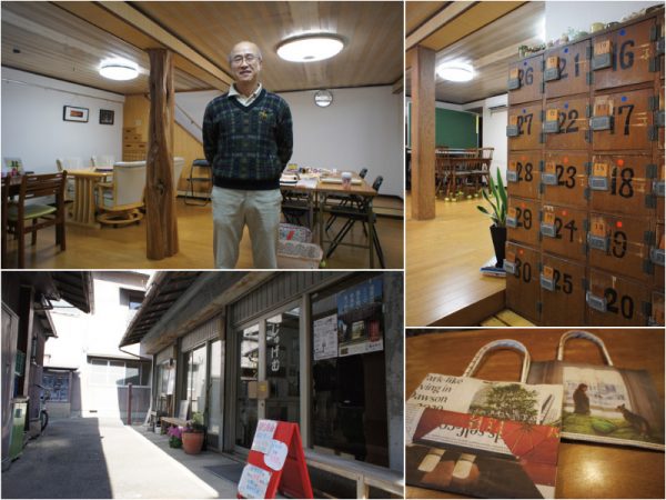 廃業した銭湯から譲り受けたという年代物の下駄箱が出迎える『おしゃべりサロンじゅげむ』。サロンの名付け親は松應寺ご住職</br>奥さまが切り盛りする『松本なかみせ亭』に関わるうちに、まちの魅力に惹かれサロンをオープンしたという柴田さん。</br>改修の大半を自ら行い、愛着もひとしおの様子。「一軒だけでなく街ぐるみで空き家再生・地域活性を進めたい」と話す