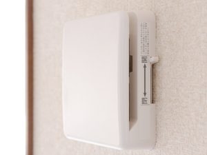24時間換気システムの給気口の一例。このような壁に付けるタイプのほか、天井に設置するタイプなどもある