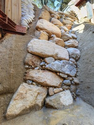 プロジェクトで公開される石垣（大阪市提供）