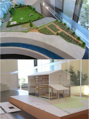 敷地の一番奥に作られる公園と農園。その間にクラブハウスが作られる。入口には災害時にも役に立つ、土かまどが作られる予定だ