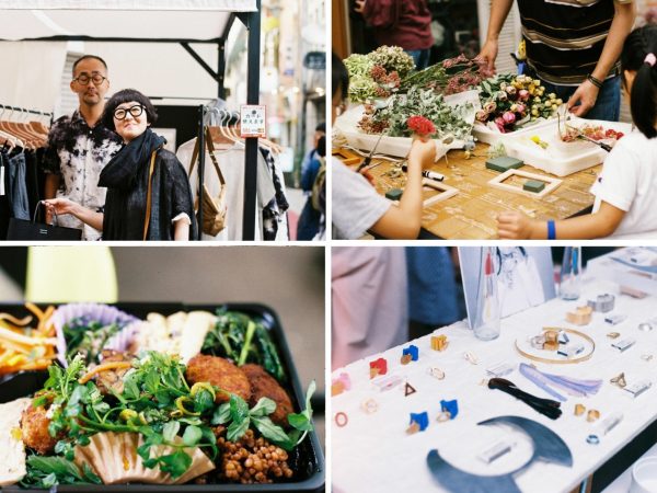 SNS映えするサンデービルヂングマーケット。「関西などの遠方を含めて毎回200～300件の出店希望があります」とは、運営する「柳ヶ瀬を楽しいまちにする株式会社」の大前さん。月1回の開催に合わせて既存の店舗でも企画を行うなど、集客効果が商店街に広がっているそう