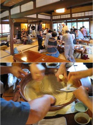 トークイベント後に参加者でとろろ汁を作り、堪能