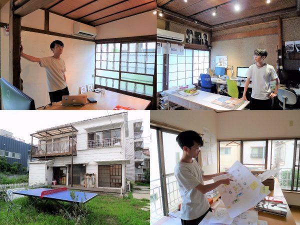 築53年の木造一戸建て住宅を改修したというモクチン企画のオフィス。玄関前の空き地は地域の人たちにも開放されている
