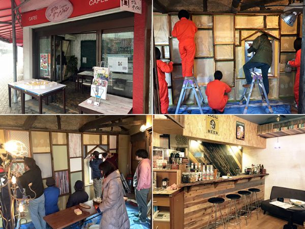 （左上）オープン当時の「カフェダンジョン」（右上・左下）DIYワークショップの様子（右下）ダイニングバー「NAKAGAWA Spoil」／以下、写真はすべてワカマツグラシパートナーズ提供