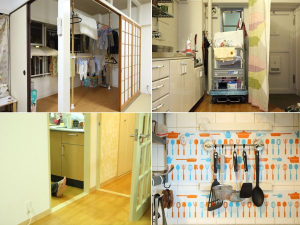 「OURS.KARIGURASHI MAGAZINE」掲載記事より。それぞれの部屋に住む住人のリアルが生活感がにじみ出ている<BR />（写真左上）桜川団地　撮影：Ayami、（写真右上）赤川町団地　撮影：Ayami、</BR>（写真左下）さざなみプラザ第8団地　撮影：沖本明、（写真右下）鷺洲団地　写真：Ayami</BR>いずれも編集は竹内厚さん、団地コーディネートは団地愛好家としても知られる辻野憲一さん