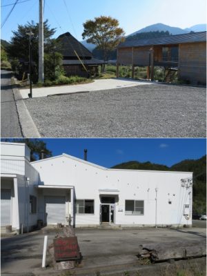 宿と道を挟んだところにあるシェアオフィス。宿泊者は簡単な受付だけで利用できる

